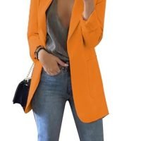 Women's Business Casual Outfits Open Front Long Sleeve Lapel Fashion Lightweight Solid Color Blazers with Pockets