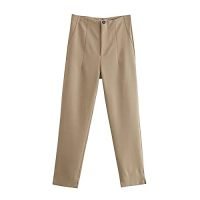 31T9jVrY_zS Pants for Women High Waist Trousers Office Formal Ladies Workwear Solid Skinny Pantsuit Casual Khaki Fashion Slim (Color : Beige, Size : Medium)