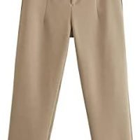 31T9jVrY_zS._AC Pants for Women High Waist Trousers Office Formal Ladies Workwear Solid Skinny Pantsuit Casual Khaki Fashion Slim (Color : Beige, Size : Medium)