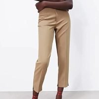 31lZ2GT-39S._AC_US1200 Pants for Women High Waist Trousers Office Formal Ladies Workwear Solid Skinny Pantsuit Casual Khaki Fashion Slim (Color : Beige, Size : Medium)