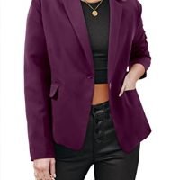 Womens Casual Business Fashion Blazer Work Professional Buttons Suit Jacket with Pockets