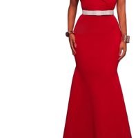 Women's Sexy Off The Shoulder Oversized Bow Applique Evening Gown Party Maxi Dress