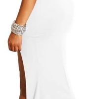 Women's Off Shoulder High Split Long Formal Party Dress Evening Gown