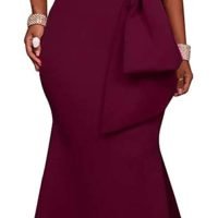 Women's Sexy Off The Shoulder Oversized Bow Applique Evening Gown Party Maxi Dress