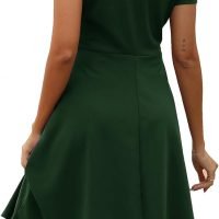 Women's Elegant Vintage Summer Sweetheart Neck Short Sleeve Casual Work Party Business A-Line Dress 163