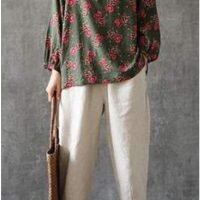 Women's Linen Cropped Pants Tapered Ankle Capris Trousers Elastic Waist