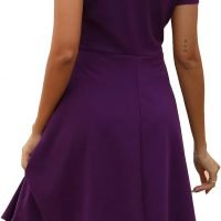 Women's Elegant Vintage Summer Sweetheart Neck Short Sleeve Casual Work Party Business A-Line Dress 163