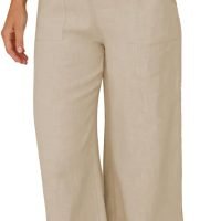 51XoK3tHHeL._AC_SL1500 Womens Wide Leg Linen Pants Summer Beach Palazzo Lounge Trousers Casual Fashion Plus Size Vacation Clothes for Women