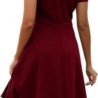 Women's Elegant Vintage Summer Sweetheart Neck Short Sleeve Casual Work Party Business A-Line Dress 163