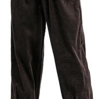 Women's Corduroy Baggy Pants Elastic Waist Loose Harem Pant Cotton Wide Leg Trousers with Pockets