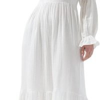 Women’s Floral Smocked Maxi Dress Boho Puff Sleeve Sweetheart A-Line Flowy Long Dresses Y2K Swing Beach Sundress