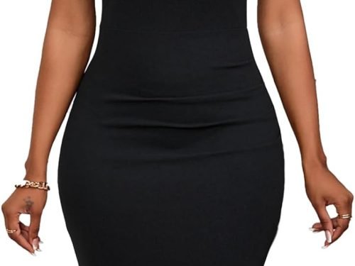 Womens Summer Sleeveless Bodycon Work Dresses for Women Tie Neck Ruched Cocktail Pencil Midi Dress