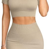 Women's 2 Piece Outfits Short Sleeve Tops and Mini Skirts Club Suit Sets