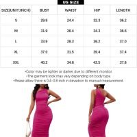 Women's Sexy One Shoulder Dresses Sleeveless Party Club Ruched Cocktail Wedding Guest Bodycon Midi Dress