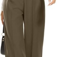 Women's Wide Leg Pants High Elastic Waisted Long Straight Casual Pant Fashion Loose Trousers