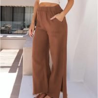 616NUkgzfjL._AC_SL1500 Womens Wide Leg Linen Pants Summer Beach Palazzo Lounge Trousers Casual Fashion Plus Size Vacation Clothes for Women
