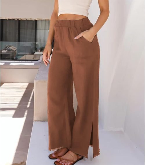 616NUkgzfjL._AC_SL1500 Womens Wide Leg Linen Pants Summer Beach Palazzo Lounge Trousers Casual Fashion Plus Size Vacation Clothes for Women