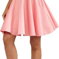 Women's Sweetheart Shiny Sequin Splicing A-Line Ruffles Satin Short Pink Prom Dresses for Teens