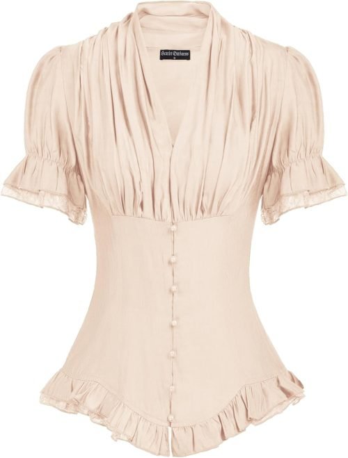 Scarlet Darkness Women's Medieval Shirt with Lace Gothic Shirt