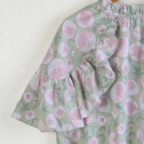 2024 Women's Summer Plus Size Floral Printed Shirt Tops Fashion Mock Neck Ruffle Short Sleeve Casual Blouse Tops