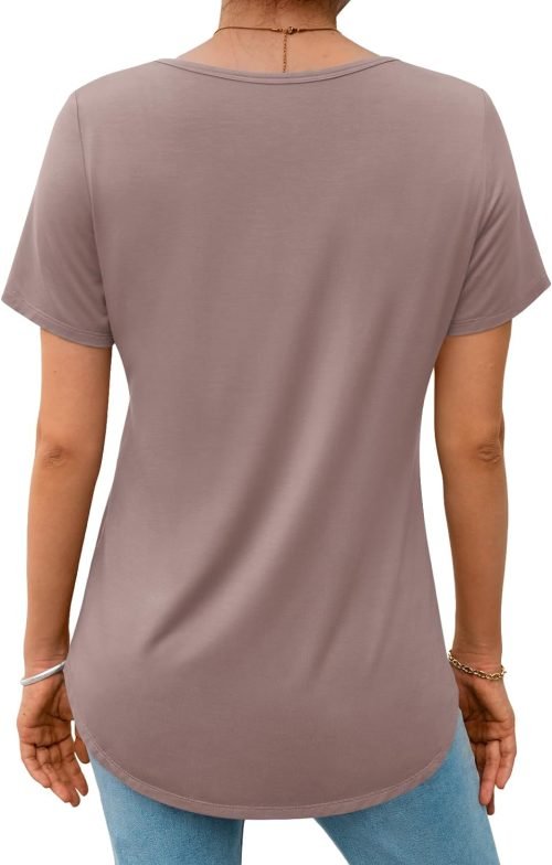 Womens Tops T Shirts Short Sleeve Tees Fashion Trendy Lightweight Basic Soft Casual Summer Outfits Comfy Clothes 2024