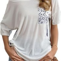 Women's Short Sleeve T Shirt Cotton Blouse Fashion Crew Neck Boat Neck Loose Fall Casual Soft Tshirt
