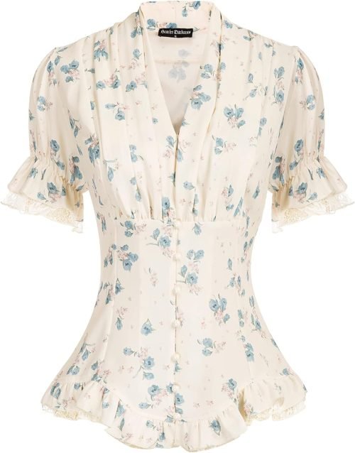 Scarlet Darkness Women's Medieval Shirt with Lace Gothic Shirt