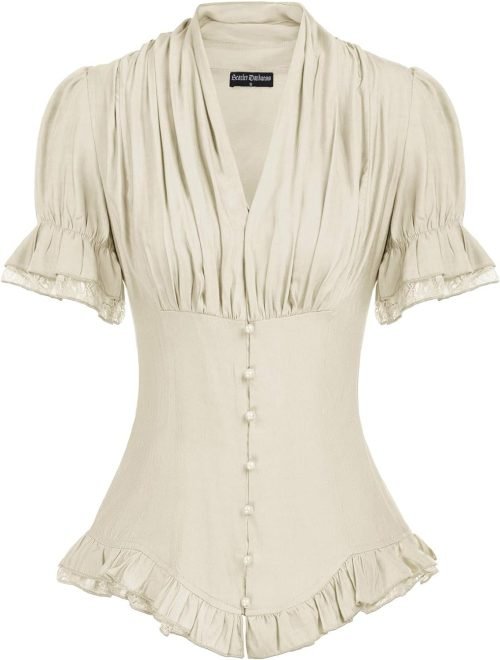 Scarlet Darkness Women's Medieval Shirt with Lace Gothic Shirt