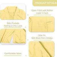 Womens Casual Blazers Button Lapel Long Sleeve Cardigan Work Office Fashion Suit Blazer Jackets with Pockets