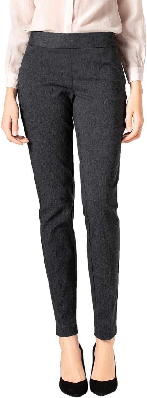 Women's Straight Pants Stretch Slim Skinny Solid Trousers Casual Business Office