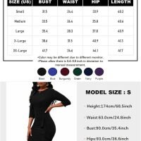 Women's Sequin Sparkly Glitter Party Club Dress Crew Neck 3/4 Sleeve Ruffle Ruched Cocktail Bodycon Midi Dress