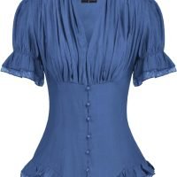 Scarlet Darkness Women's Medieval Shirt with Lace Gothic Shirt