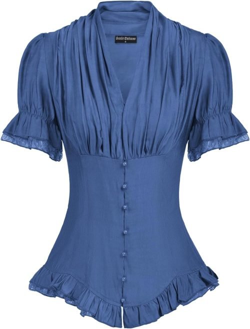 Scarlet Darkness Women's Medieval Shirt with Lace Gothic Shirt