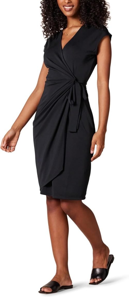 Women's Classic Cap Sleeve Wrap Dress (Available in Plus Size)