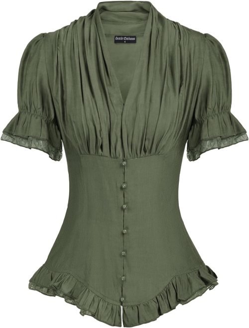 Scarlet Darkness Women's Medieval Shirt with Lace Gothic Shirt