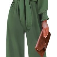 Rompers for Women Dressy Spring Summer Tie Knot Front Sexy V Neck Jumpsuits