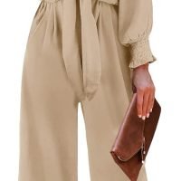 Rompers for Women Dressy Spring Summer Tie Knot Front Sexy V Neck Jumpsuits