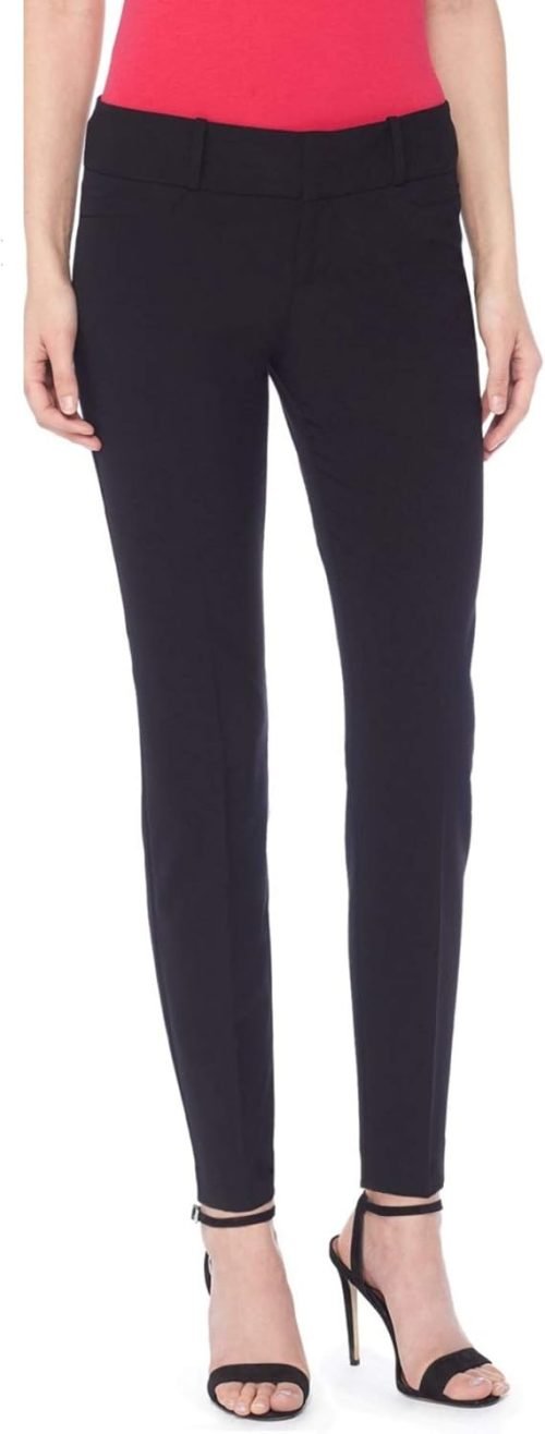 Women's Straight Pants Stretch Slim Skinny Solid Trousers Casual Business Office