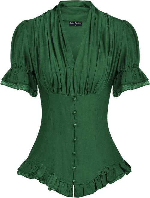 Scarlet Darkness Women's Medieval Shirt with Lace Gothic Shirt
