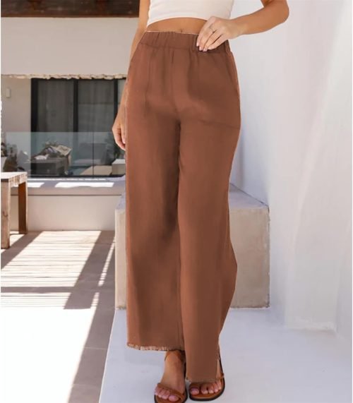 61SuvHNLhAL._AC_SL1500 Womens Wide Leg Linen Pants Summer Beach Palazzo Lounge Trousers Casual Fashion Plus Size Vacation Clothes for Women