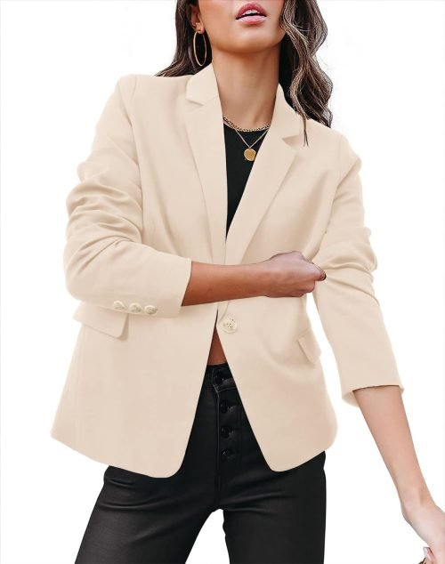 Womens Casual Business Fashion Blazer Work Professional Buttons Suit Jacket with Pockets