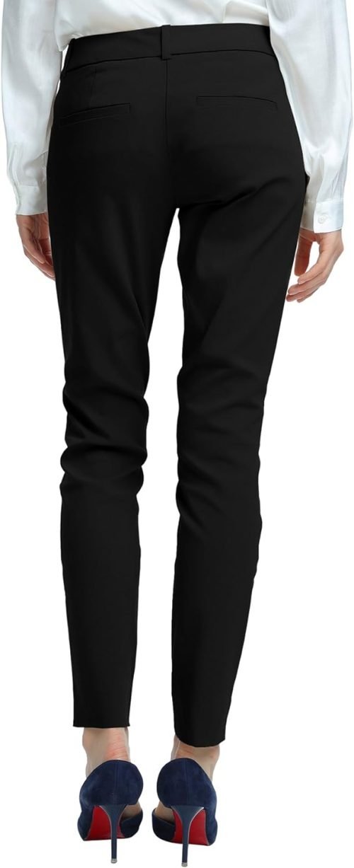 Women's Straight Pants Stretch Slim Skinny Solid Trousers Casual Business Office