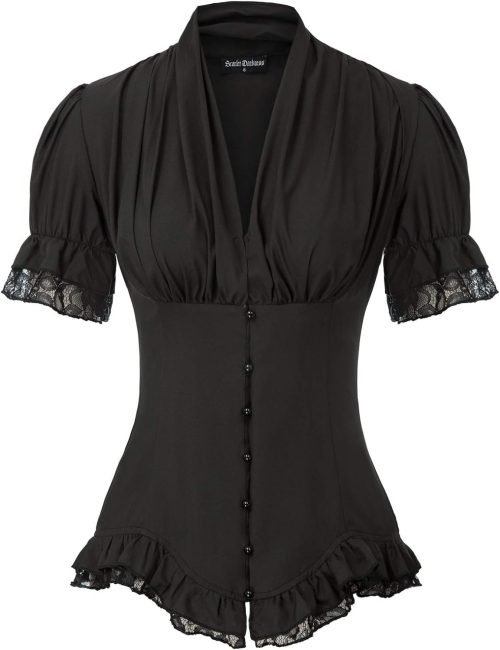 Scarlet Darkness Women's Medieval Shirt with Lace Gothic Shirt