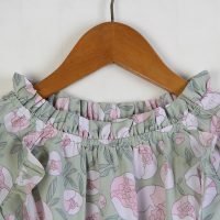 2024 Women's Summer Plus Size Floral Printed Shirt Tops Fashion Mock Neck Ruffle Short Sleeve Casual Blouse Tops