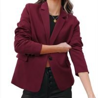 Womens Casual Business Fashion Blazer Work Professional Buttons Suit Jacket with Pockets
