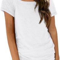 Womens Tops Casual Spring Summer Tshirts 2024 Short Sleeve Square Neck Basic Tee Outfits