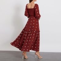 Women’s Floral Smocked Maxi Dress Boho Puff Sleeve Sweetheart A-Line Flowy Long Dresses Y2K Swing Beach Sundress