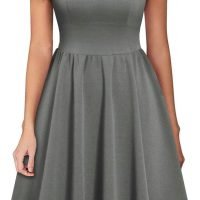 Women's Vintage Pleated Flared Swing A-Line Casual Party Work Dresses