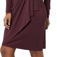 Women's Long Sleeve Classic Wrap Dress (Available in Plus Size)