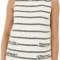 Women's Tweed Jackie Dress Crew Neck Sleeveless Elegant Vintage Button Bodycon A-line Mini Dresses